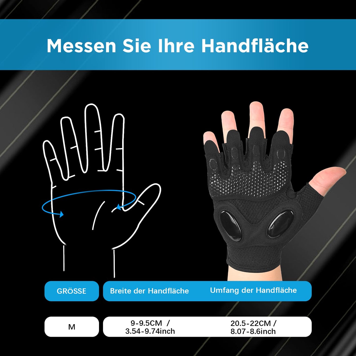 UTEBIT 2 Paar Fitness-Handschuhe, Trainingshandschuhe für Herren, atmungsaktive Halbfinger-Sporthandschuhe, Handflächenschutz Silikon rutschfeste Gym-Handschuhe für Kraftsport, Radfahren, Crossfit