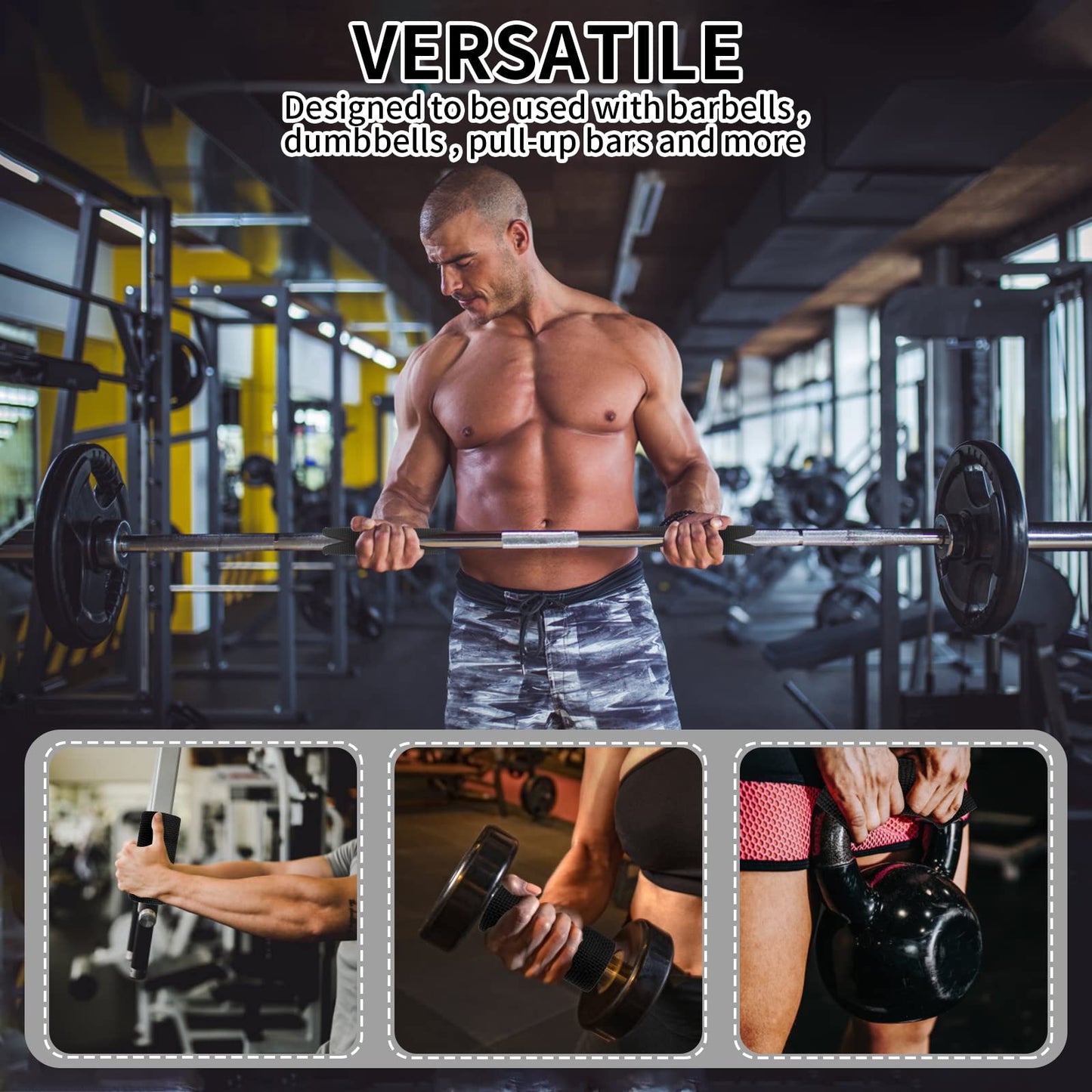 Prasacco 10 Stück Griffpolster, Griffpolster für Gewichtheben, Neopren Workout Pads für Fitness, Bodybuilding & Krafttraining Schwarz Alternative für Trainingshandschuhe - für Frauen & Männer