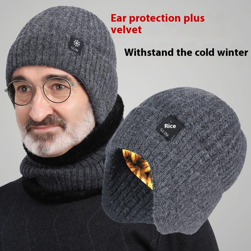 Middle-aged And Elderly People's Hats Men's Winter Warm Wool Hat Ear Protection