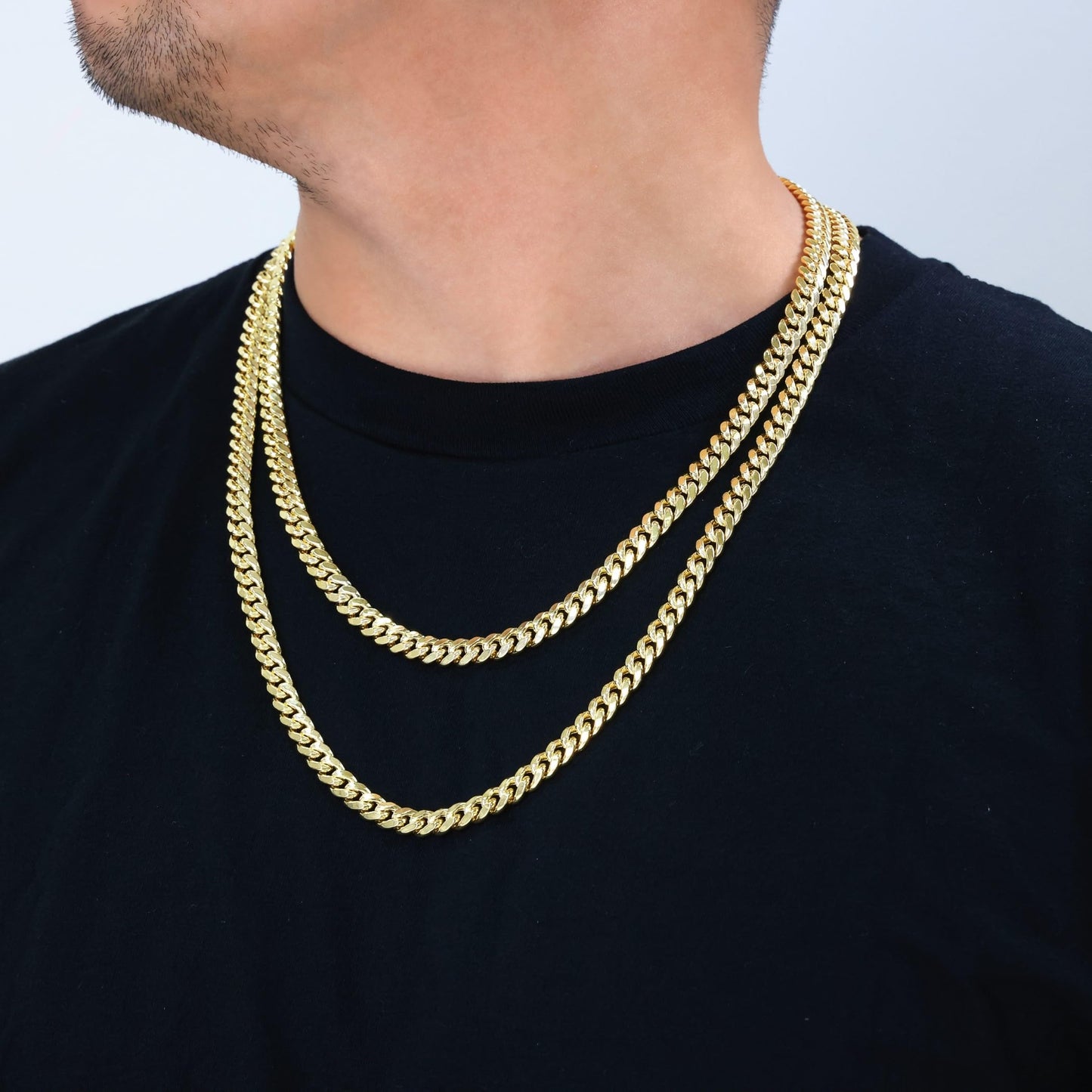 Nuragold 14k Yellow Gold 7.5mm Miami Cuban Link Chain Necklace, Mens Womens Jewelry Box Clasp 16" 18" 20" 22" 24" 26" 28" 30"