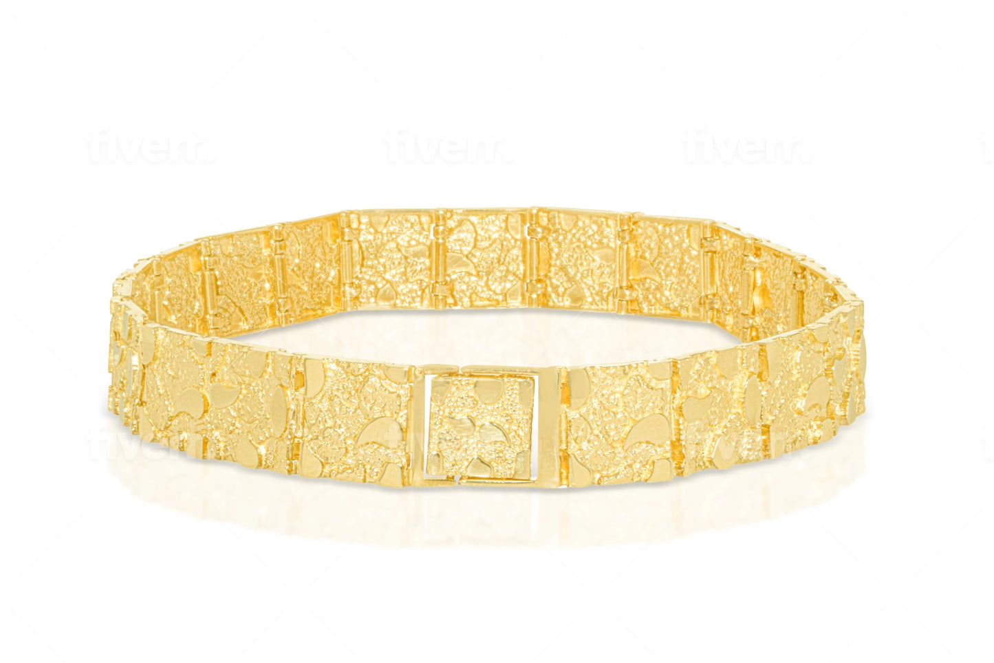 Floreo 10k Yellow Gold Nugget Bracelet Large (11.5mm)