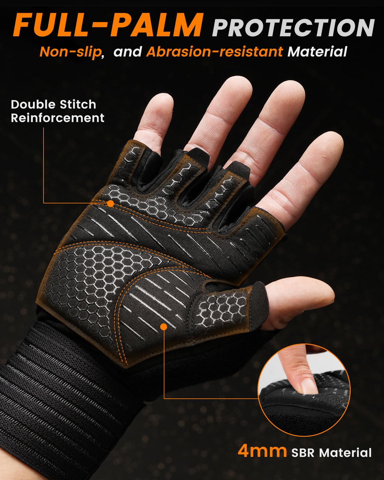 ATERCEL Fitness Handschuhe Herren Damen, Trainingshandschuhe Krafttraining Handgelenkband Handschuhe für Crossfit, Gewichtheben, Gym Body Training