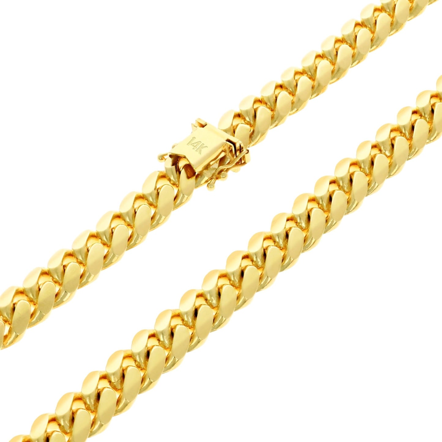 Nuragold 14k Yellow Gold 9mm Solid Miami Cuban Link Chain Necklace, Mens Jewelry Box Clasp 20" 22" 24" 26" 28" 30"