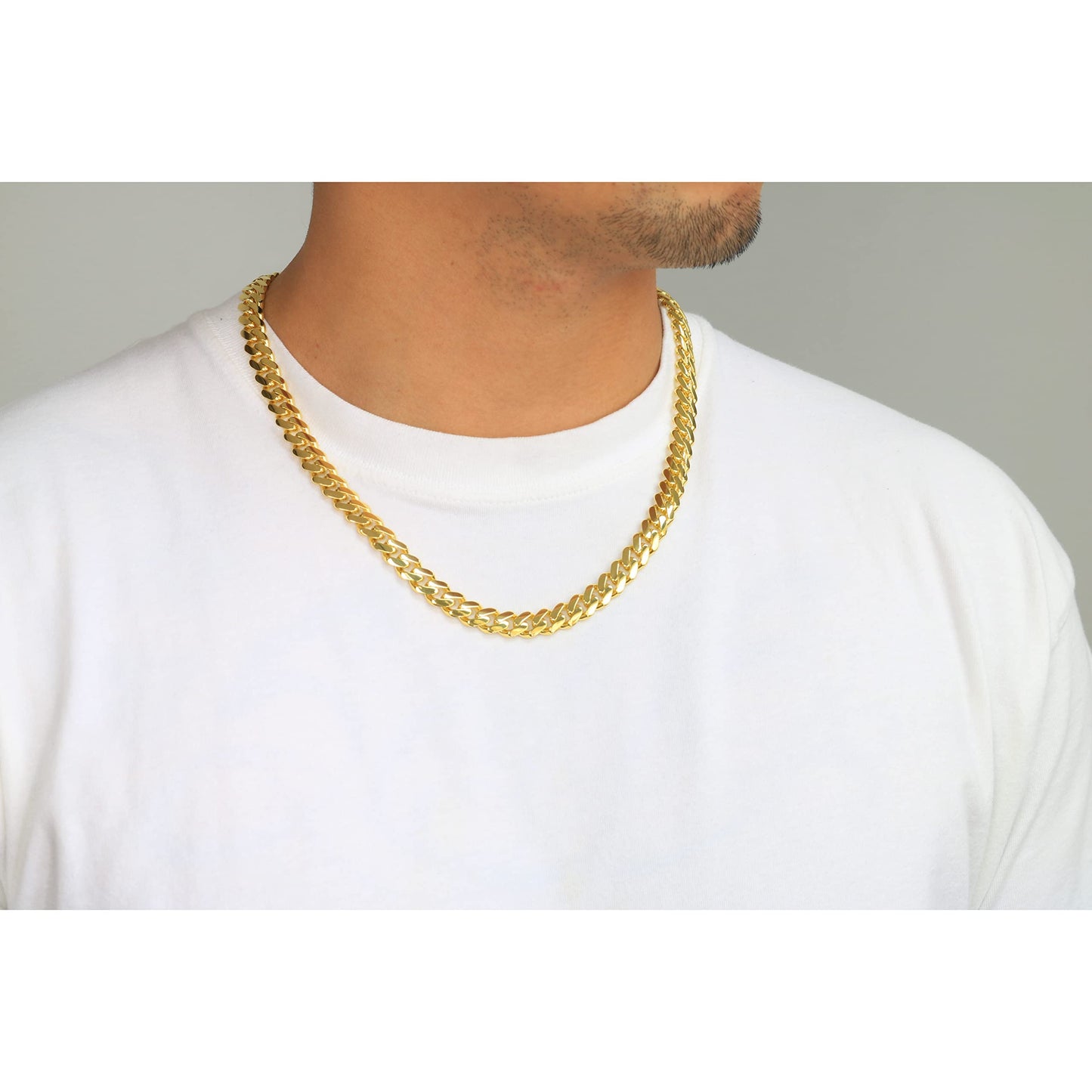 Nuragold 14k Yellow Gold 9mm Royal Monaco Miami Cuban Link Chain Necklace, Mens or Womens Jewelry 16" 18" 20" 22" 24" 26" 28" 30"