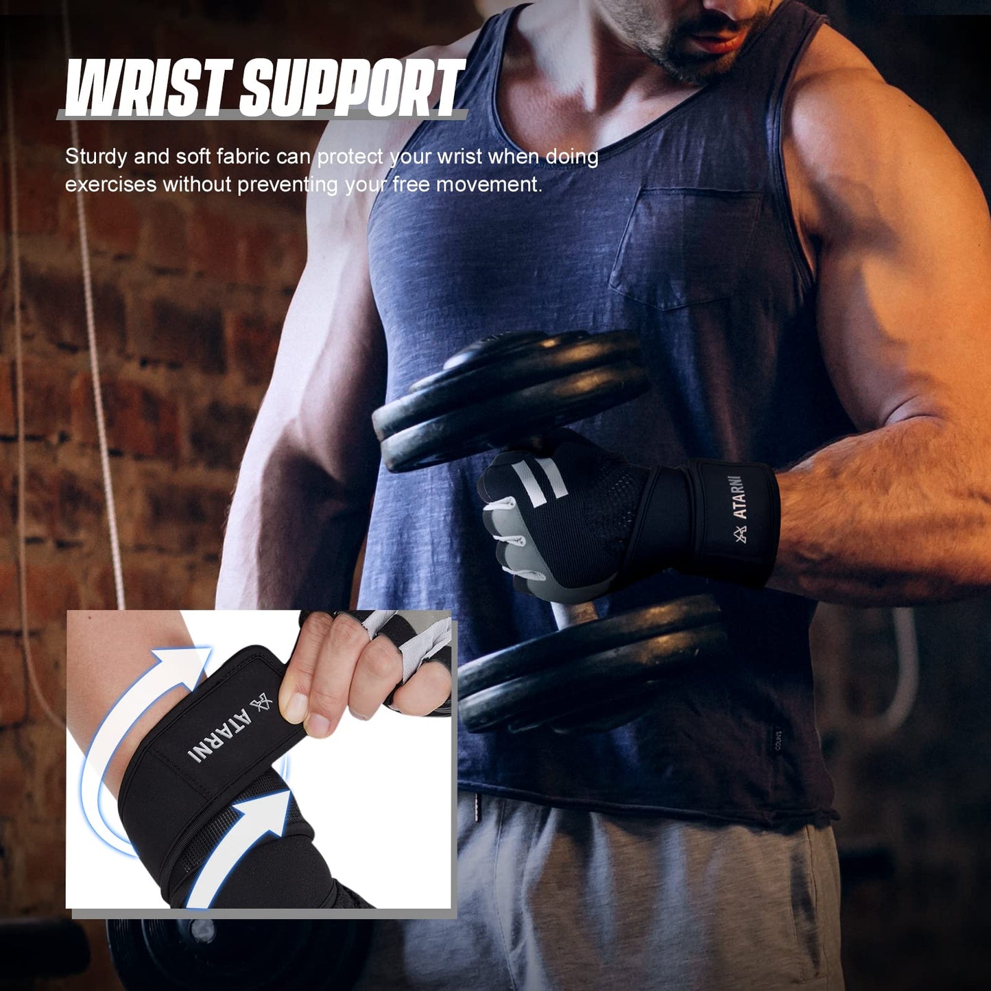 Fitness Handschuhe Trainingshandschuhe Herren & Damen - Sporthandschuhe mit Handgelenkschutz & Perfektem Grip Gym Gloves für Kraftsport,Krafttraining,Gewichtheben,Bodybuilding,Crossfit Training