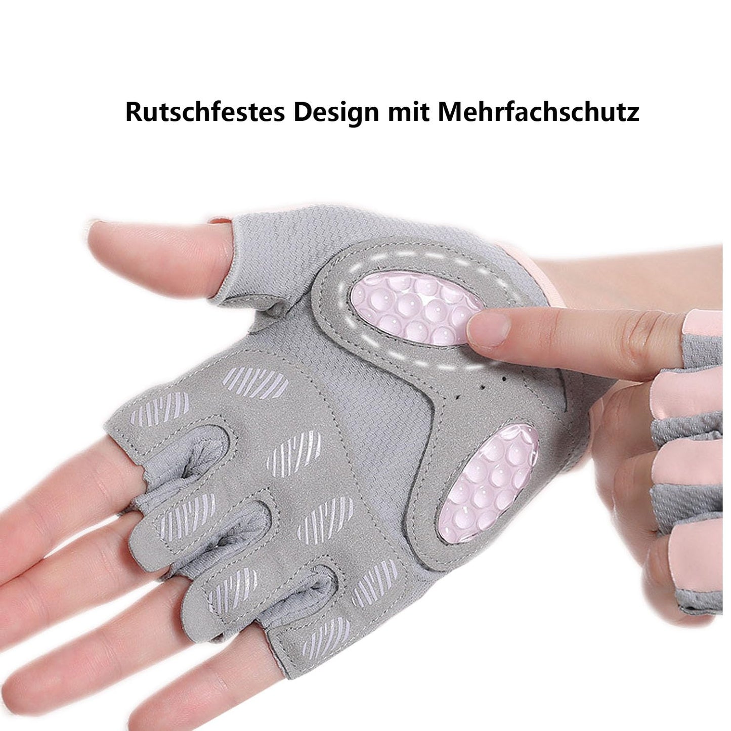 DoocliB Damen Fitness Handschuhe, Rutschfester Silikon,Sporthandschuhe für Damen,Atmungsaktive Trainingshandschuhe mit Mikrofasergewebe, Gym Gloves (Rosa-M)