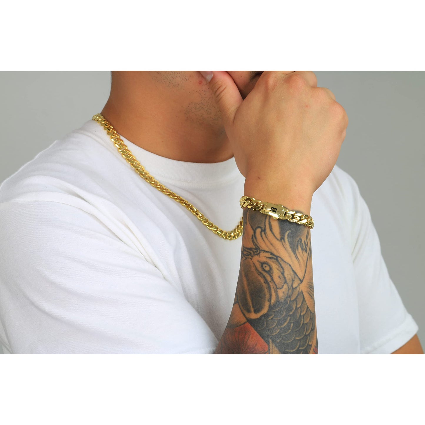 Nuragold 14k Yellow Gold 9mm Royal Monaco Miami Cuban Link Chain Necklace, Mens or Womens Jewelry 16" 18" 20" 22" 24" 26" 28" 30"