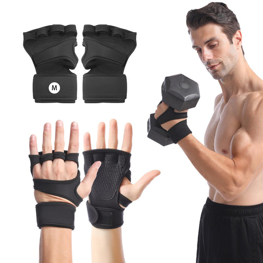 IKadiya Fitness Handschuhe, Trainingshandschuhe, Gym Handschuhe, Gewichtheben Handschuhe, für Krafttraining, Bodybuilding für Damen Herren - M