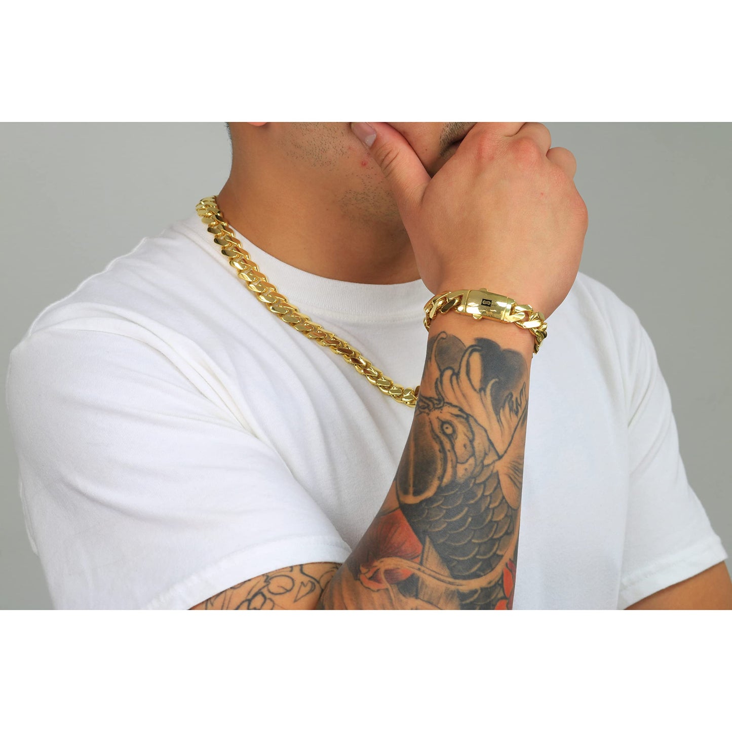 Nuragold 14k Yellow Gold 13mm Royal Monaco Miami Cuban Link Chain Bracelet, Mens Jewelry Fancy Box Clasp 7.5" 8" 8.5" 9"