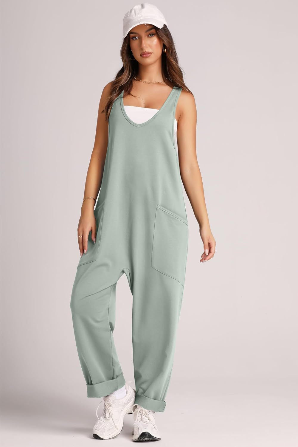 Casual Vest Pocket Knitted Jumpsuit