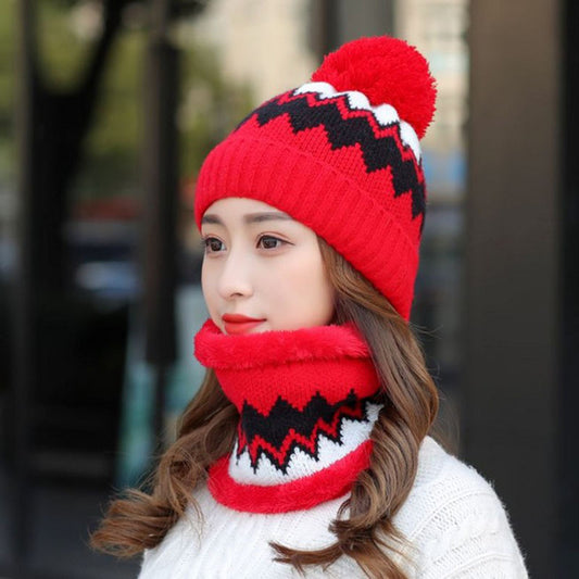 Women's Woolen Hats Bib Cycling Fleece Thickening