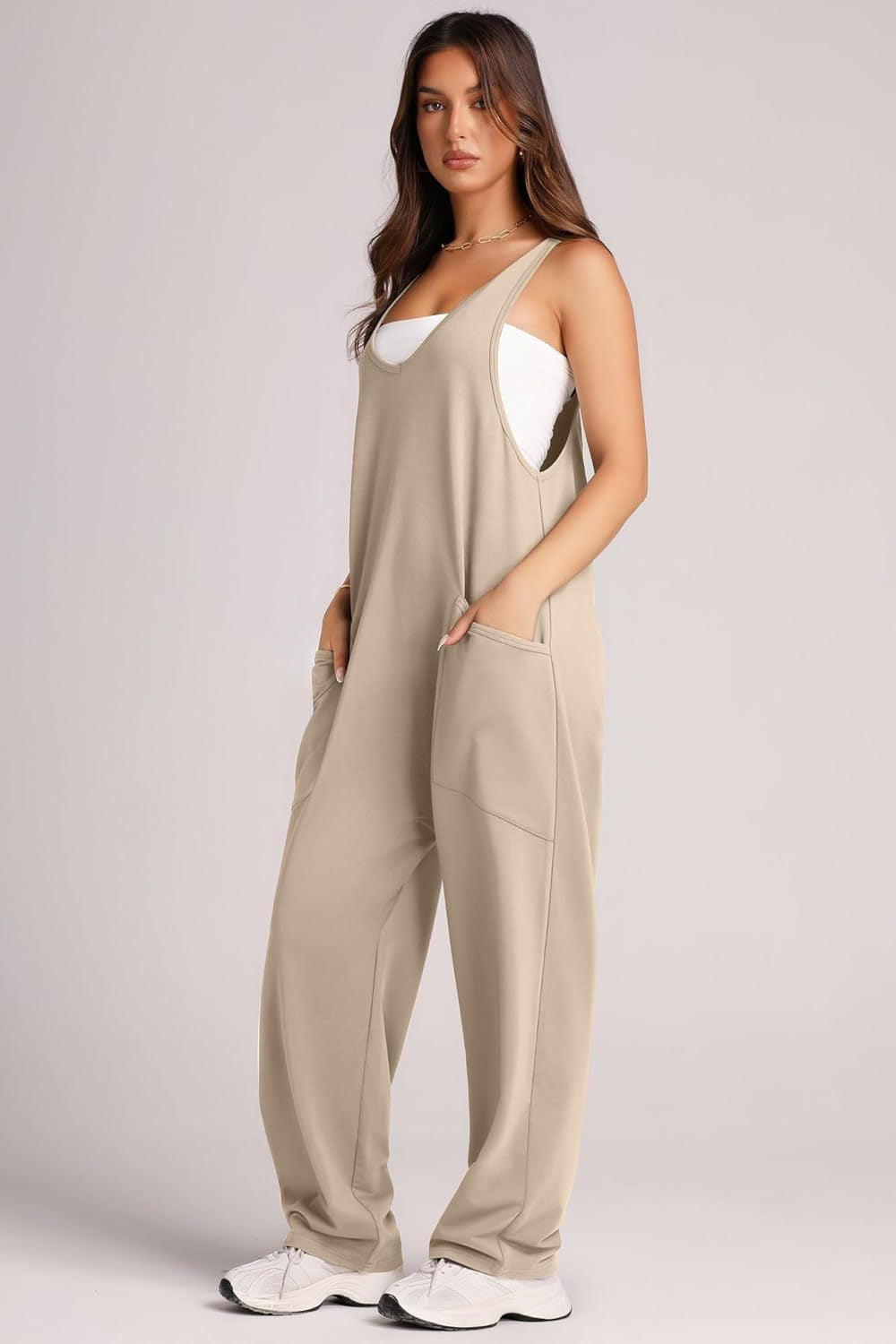 Casual Vest Pocket Knitted Jumpsuit