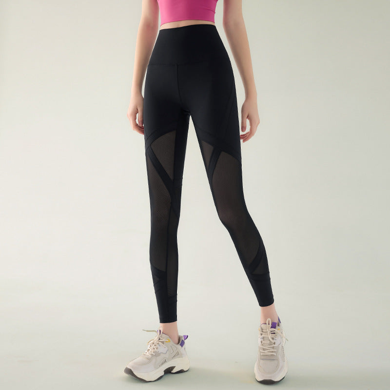 Sexy Mesh Yoga Pants High Waist Hip Lift Skinny Slimming