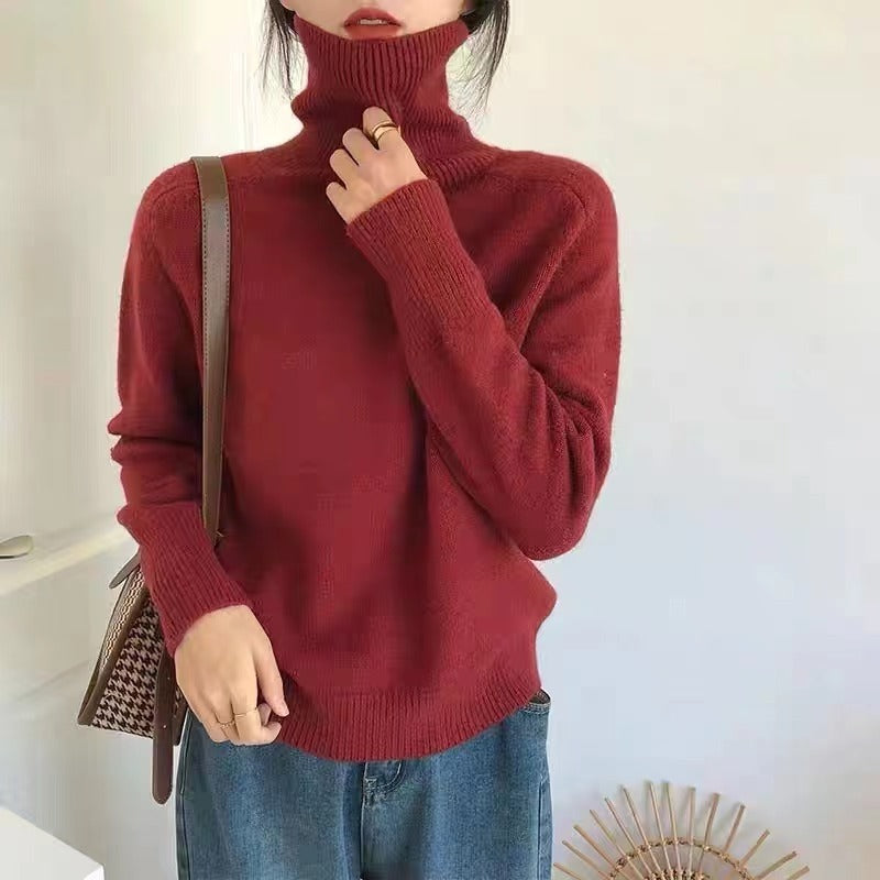 Women's Loose And Simple Pullover Solid Color Sweater