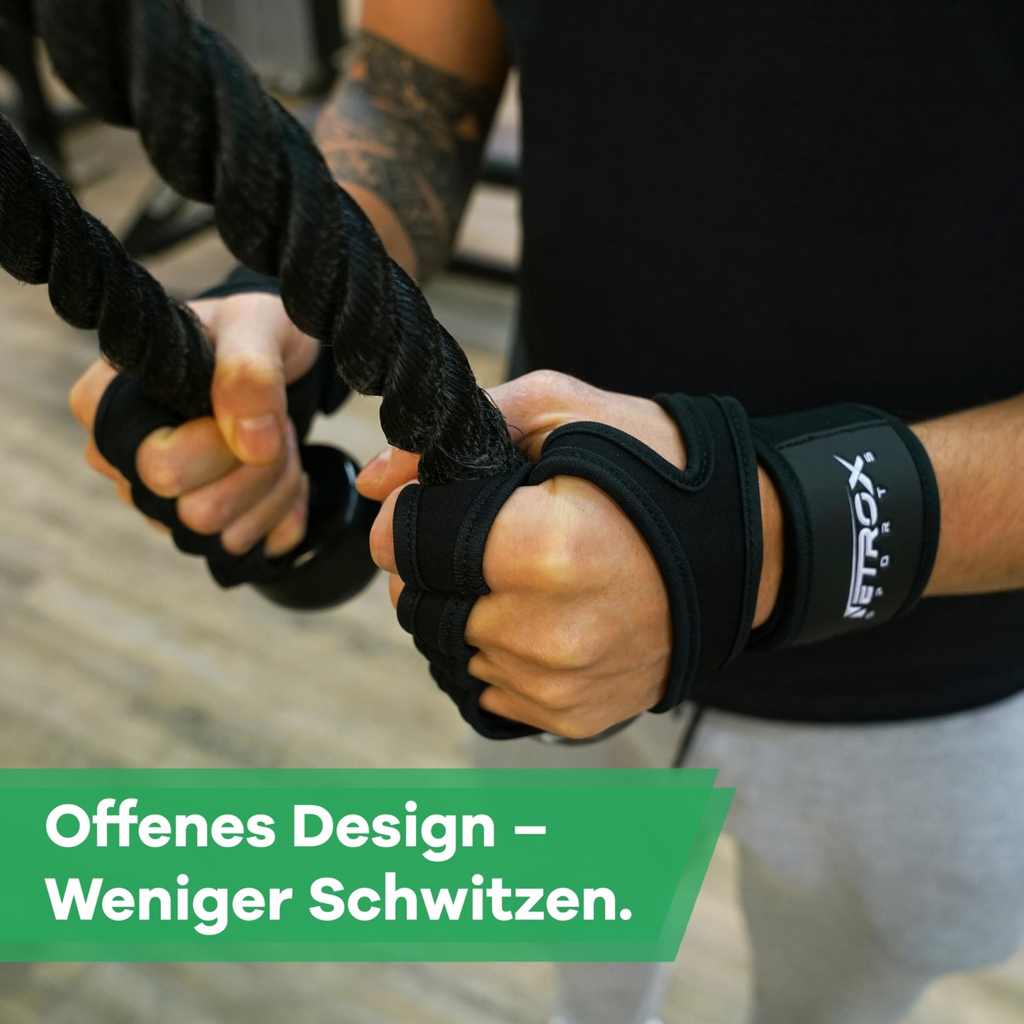 NetroxSports® – Trainingshandschuhe mit Handgelenkstütze für Bodybuilding, Gewichtheben, Krafttraining & Fitness – Fitnesshandschuhe mit Handgelenkschutz für Männer & Frauen (Schwarz | XL)