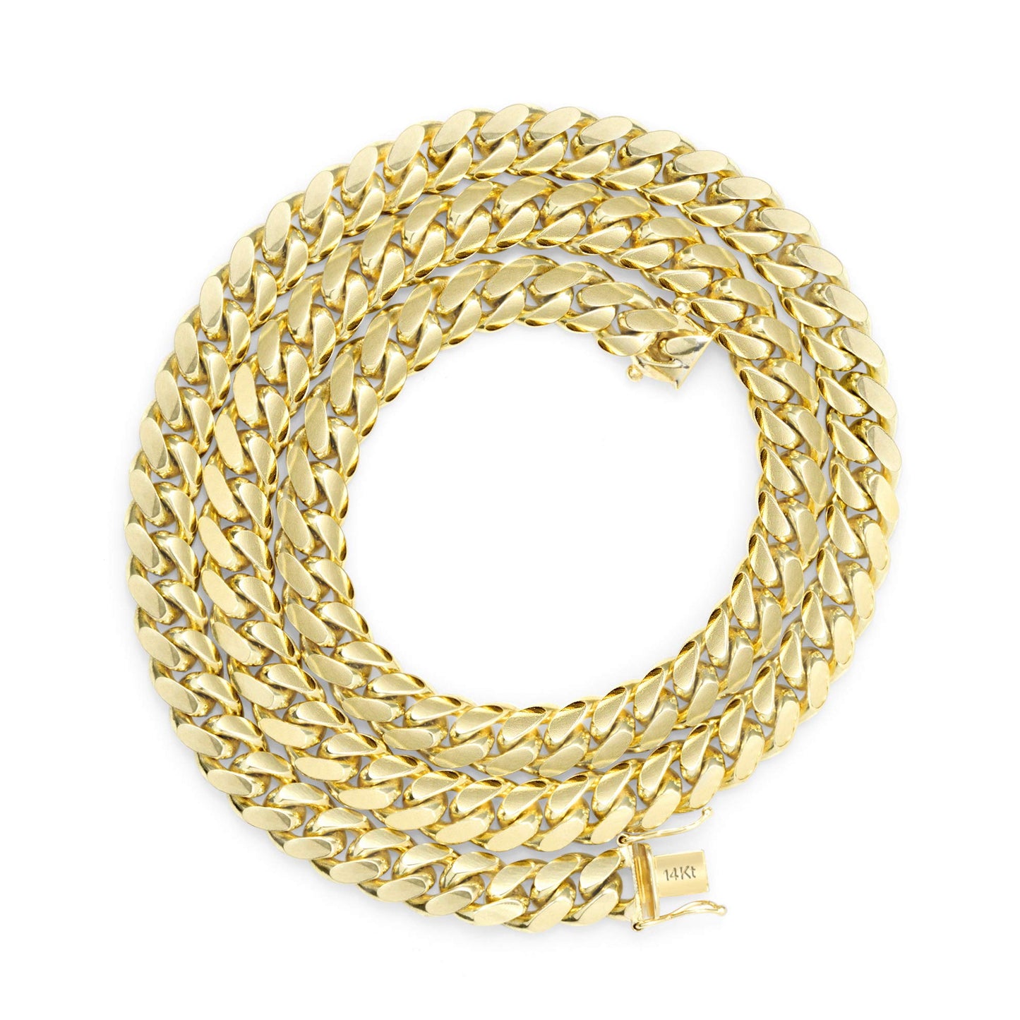 Nuragold 14k Yellow Gold 9mm Solid Miami Cuban Link Chain Necklace, Mens Jewelry Box Clasp 20" 22" 24" 26" 28" 30"