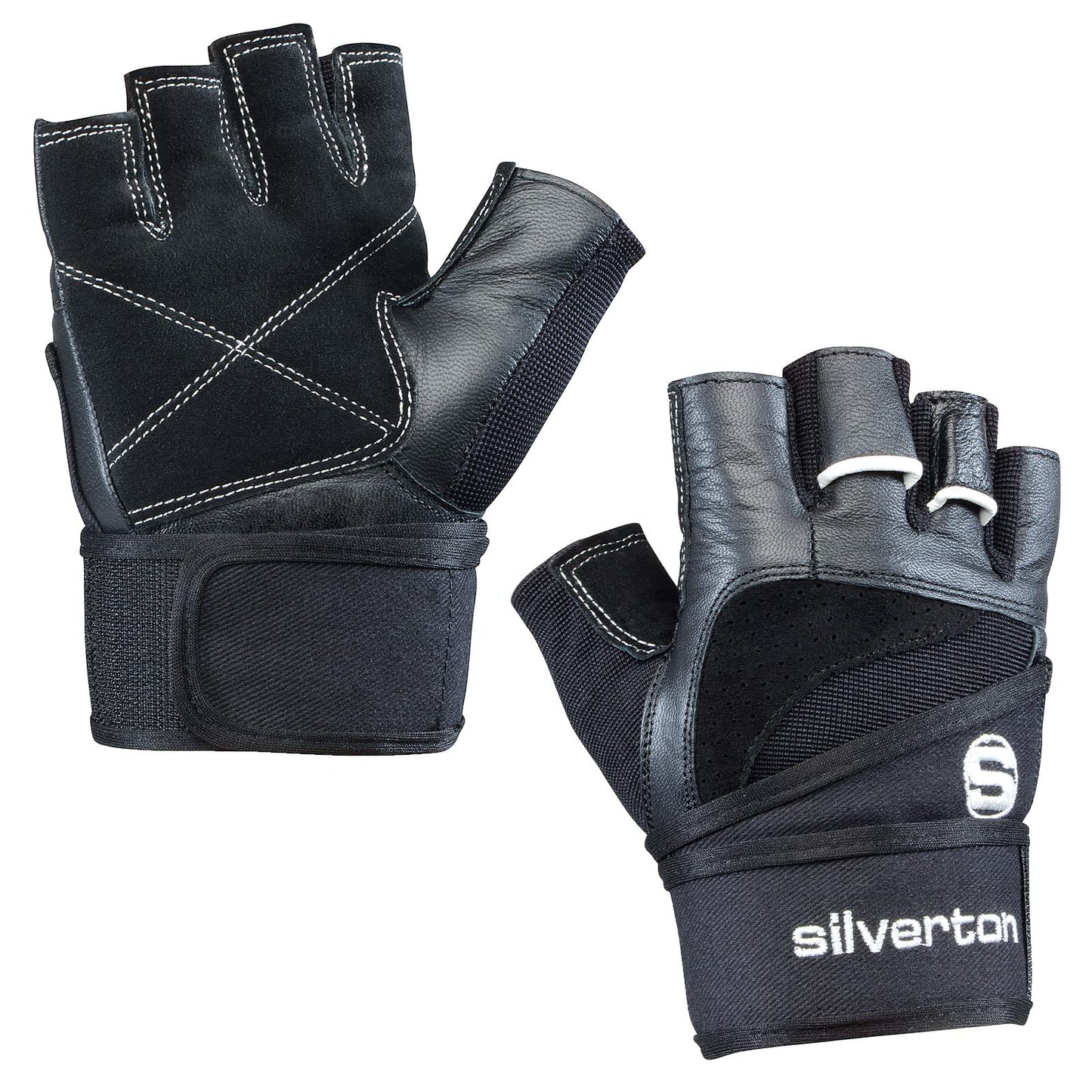 silverton Power Fitness Handschuhe mit Handgelenkumwicklung | Verstellbarer Druck für optimale Stabilität | für Herren & Damen | Gym Handschuhe, Gewichtheber Handschuhe