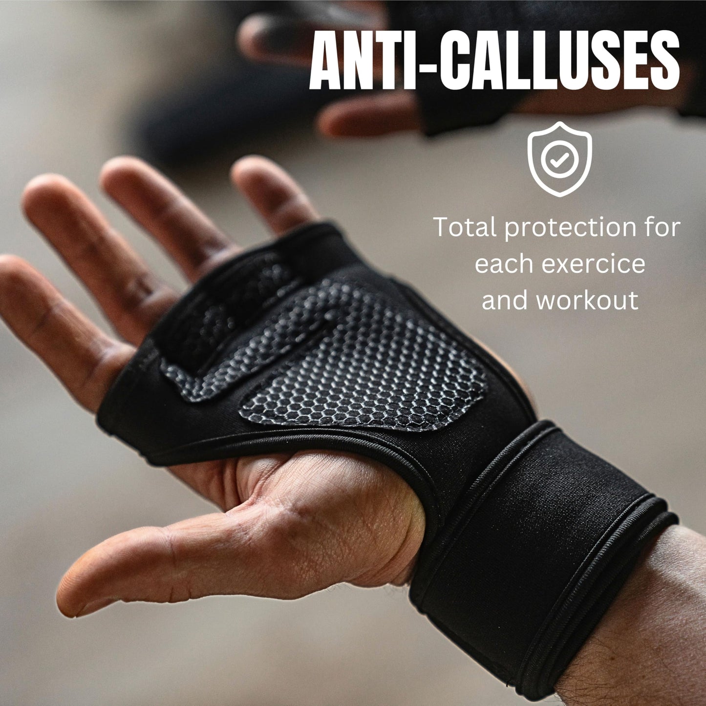 Bullstep Fitness Handschuhe Herren und Damen mit Handgelenkbandage. Gym Handschuhe für Kraftsport, Crossfit Grips, Klimmzugstange, Training, Bodybuilding