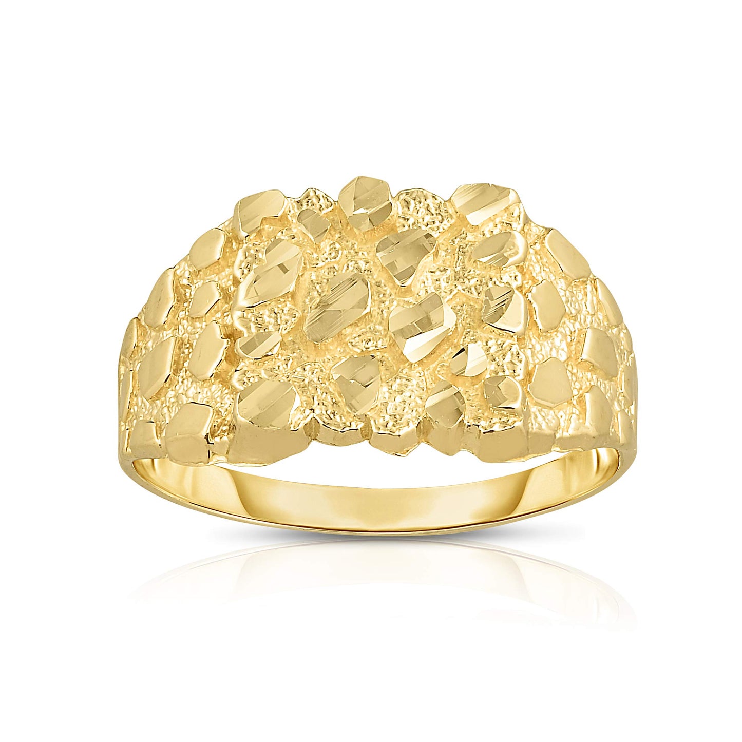 Floreo 10k Yellow Gold 12.3mm Square Nugget Ring, Size 11