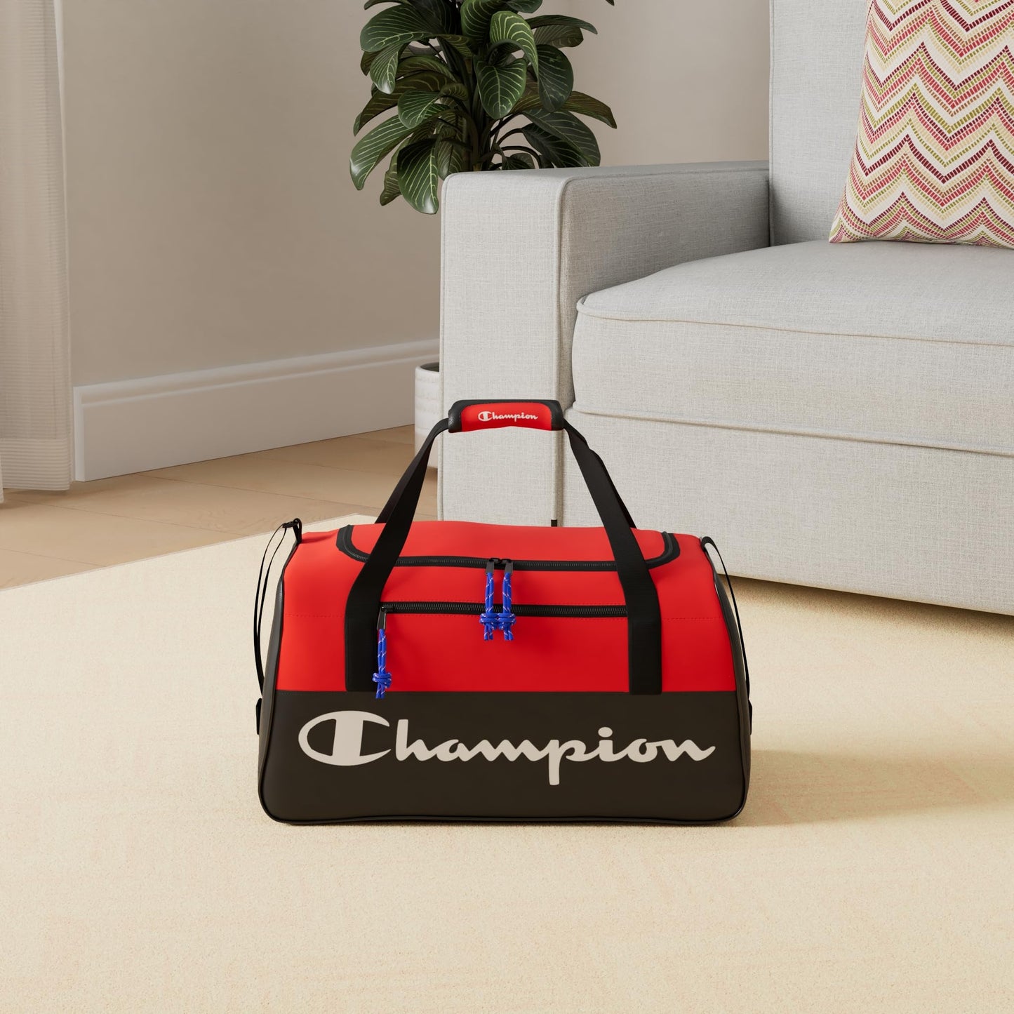 Champion Unisex Adult Velocity Duffel Bag, Red, One Size US