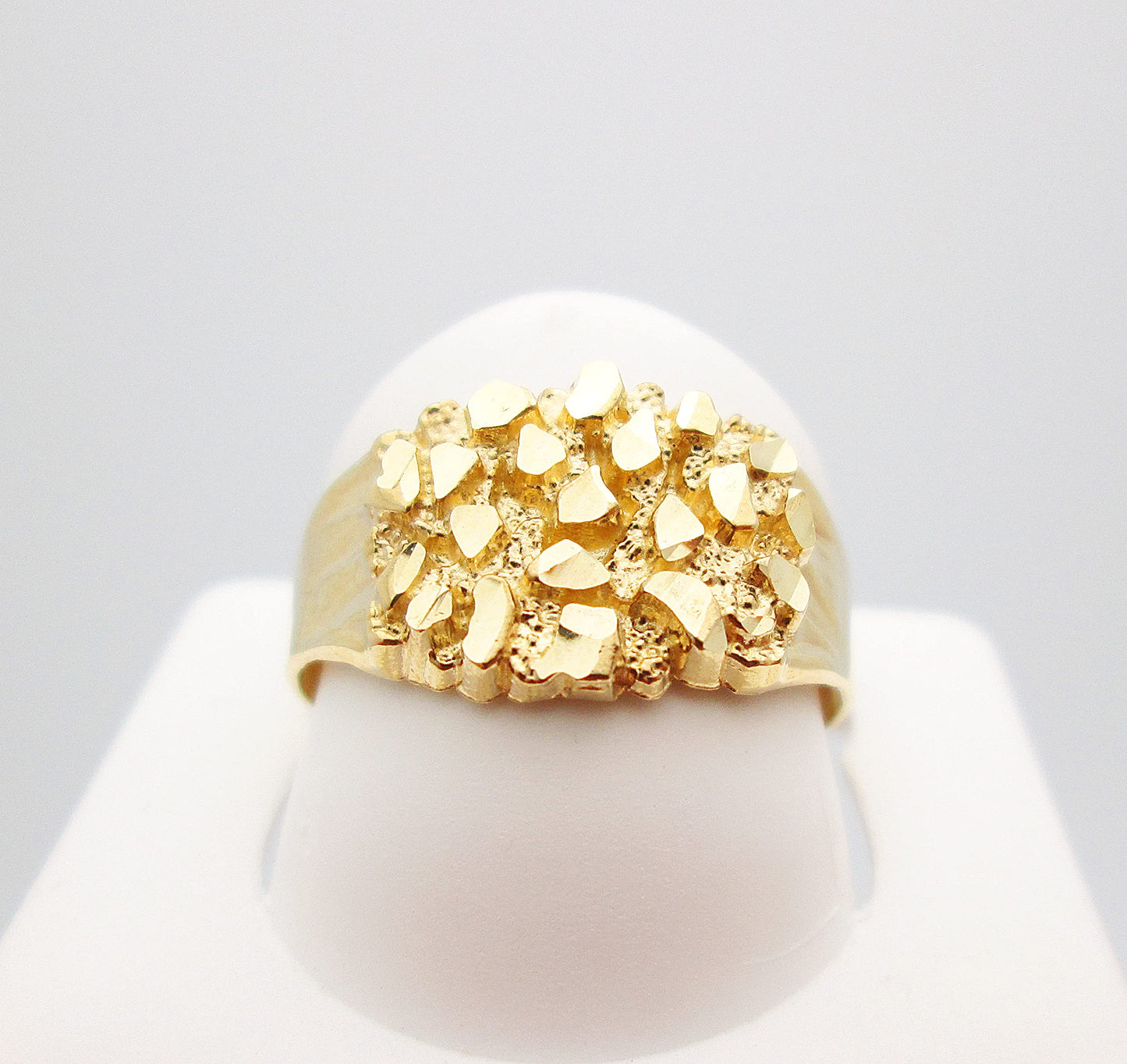 10k Gold Solid Nugget Ring Men's Gold Ring