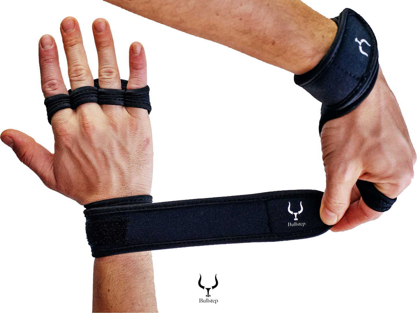 Bullstep Fitness Handschuhe Herren und Damen mit Handgelenkbandage. Gym Handschuhe für Kraftsport, Crossfit Grips, Klimmzugstange, Training, Bodybuilding