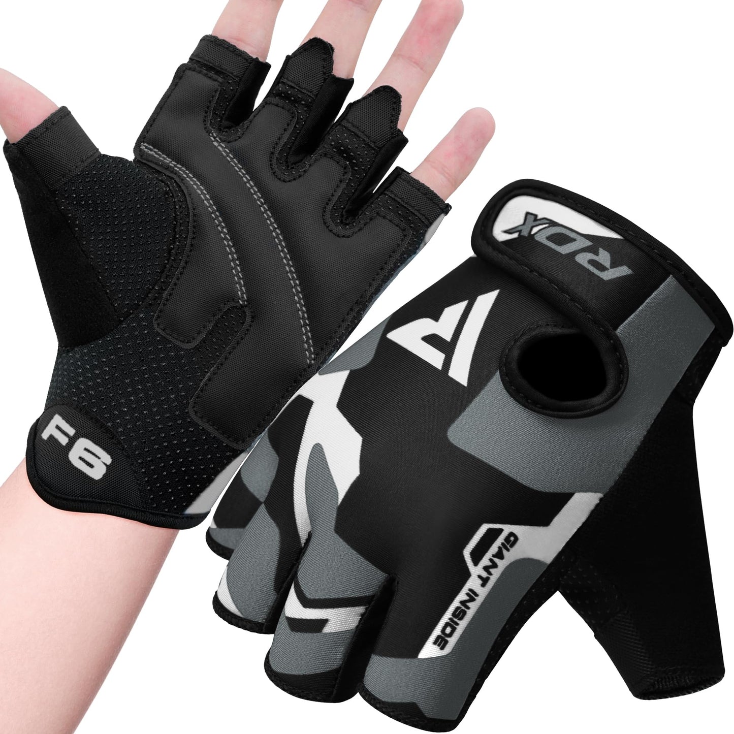 RDX Fitness Handschuhe Damen Herren, Gewichtheben Trainingshandschuhe Krafttraining, rutschfeste Gym Bodybuilding Workout Weight Lifting Gloves, Kraftsport Klimmzüge Workout, Powerlifting Radfahren