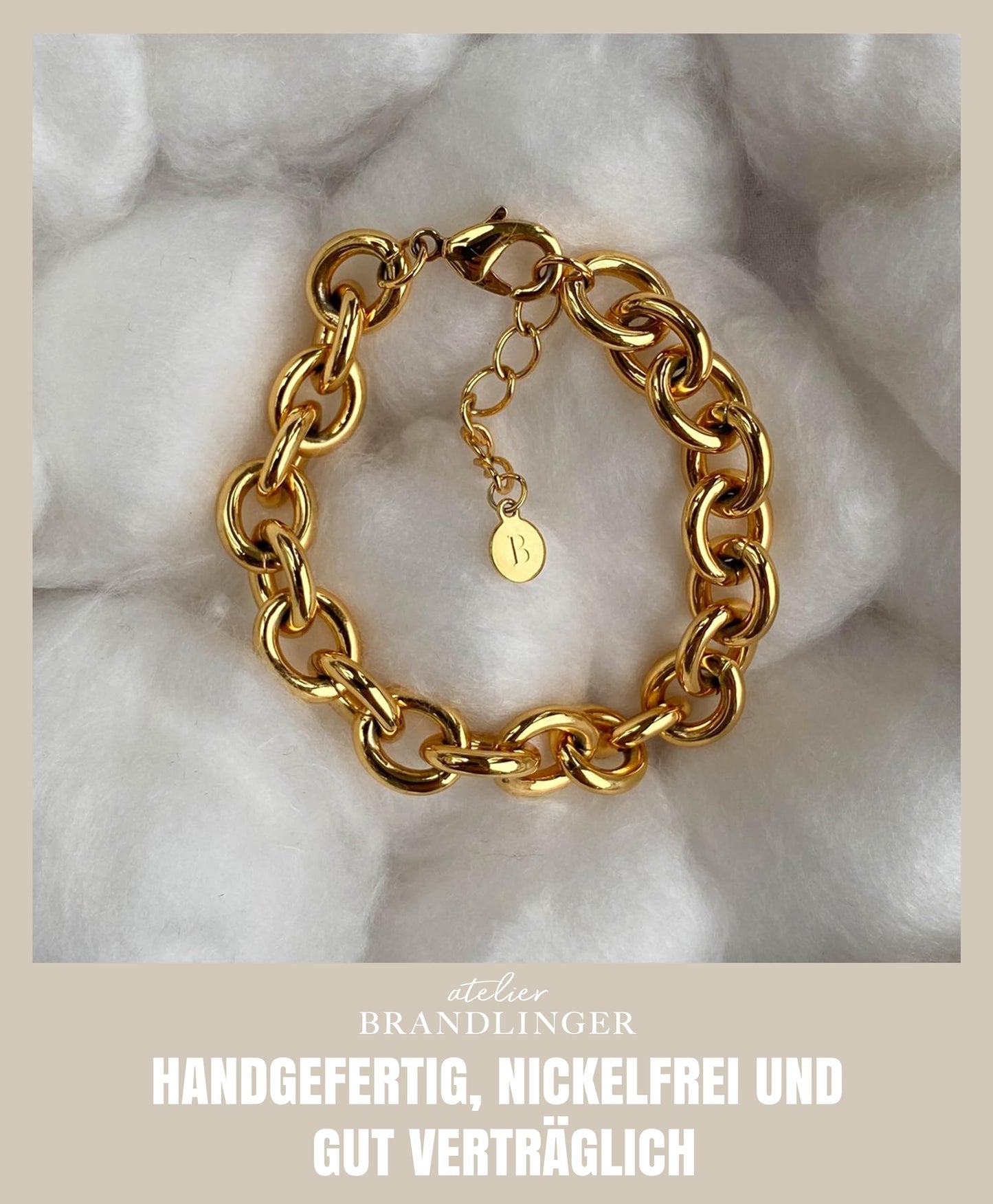 Brandlinger ® Armband Damen gold. Armband silber oder Armband gold. Schmuck Damen vergoldet mit 18 Karat (Silber und Gold) für Frauen und Mädchen. Länge 17-20cm