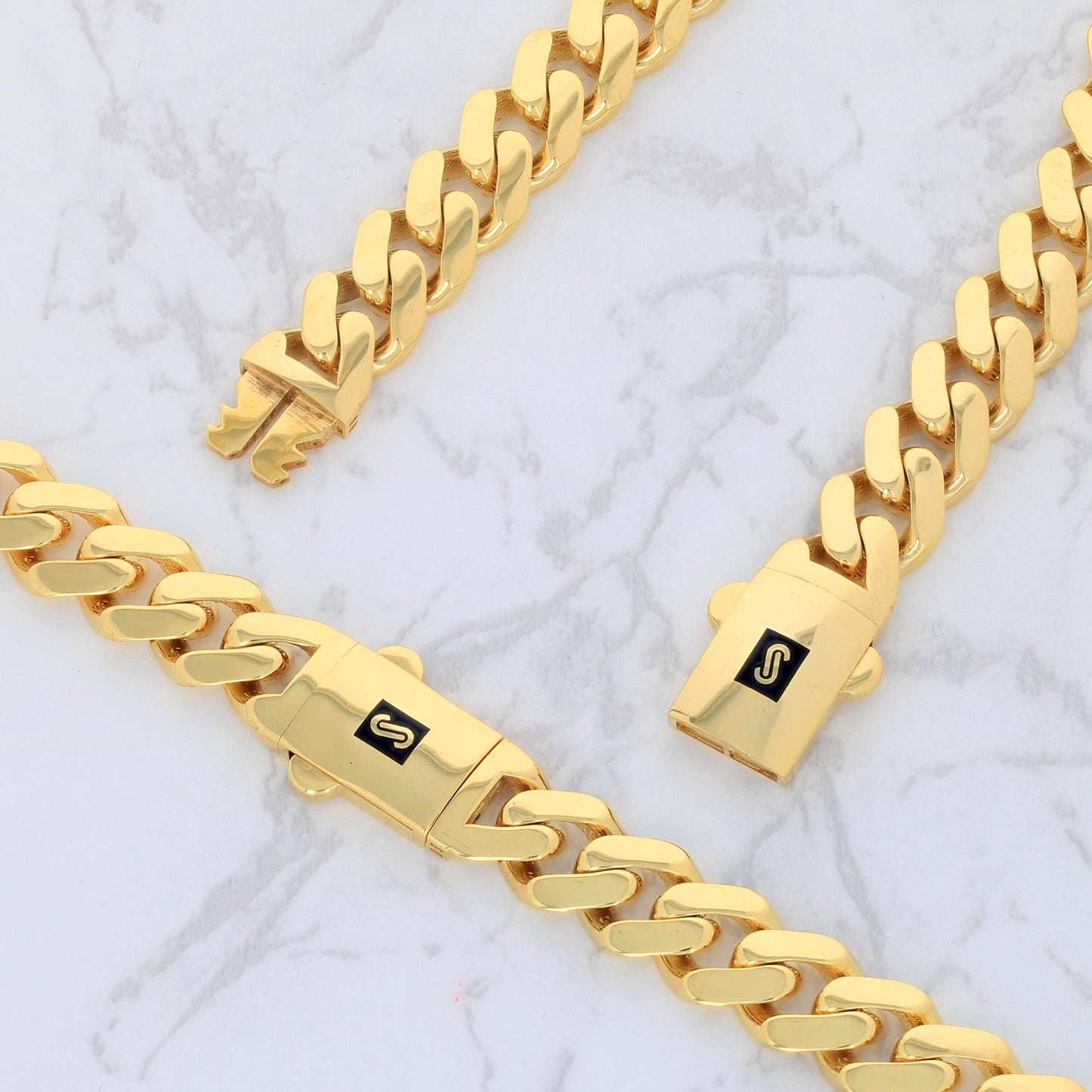 Nuragold 14k Yellow Gold 9mm Royal Monaco Miami Cuban Link Chain Necklace, Mens or Womens Jewelry 16" 18" 20" 22" 24" 26" 28" 30"