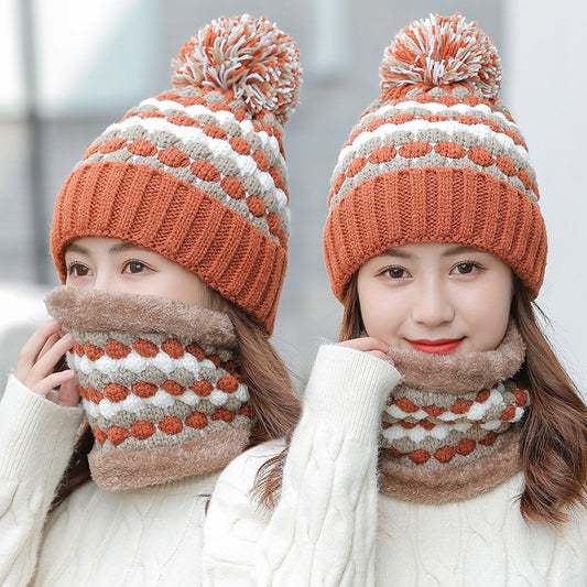 Women's Fashion Warm Scarf Hat Two-Piece Set