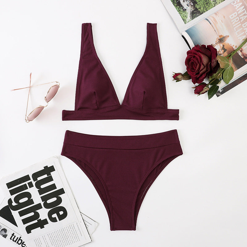 High Waisted Sexy Split Bikini Swimsuit