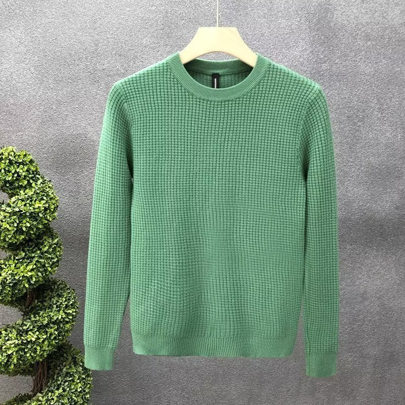 Loose Round Neck Sweater Men's Knitted Shirt