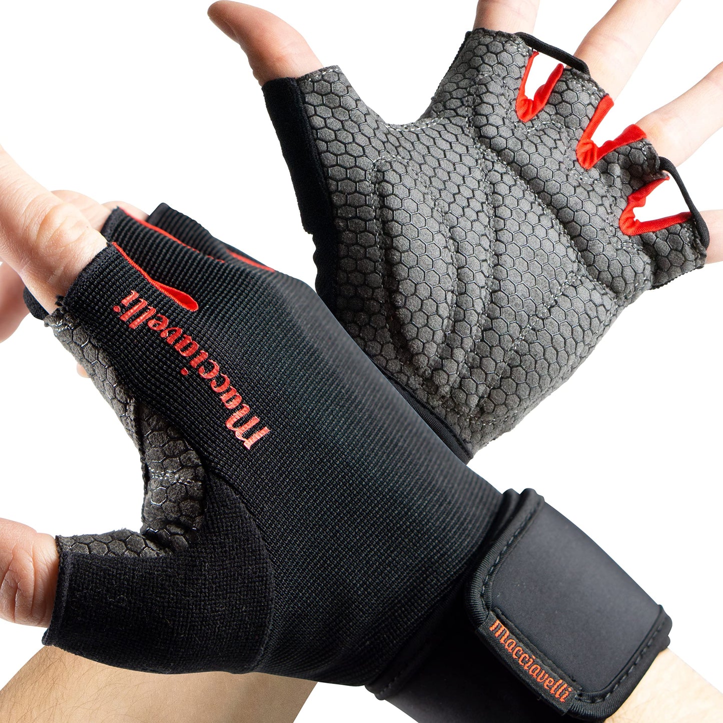 MACCIAVELLI® Fitness Handschuhe Herren Damen - Trainingshandschuhe für Krafttraining, Kraftsport, Bodybuilding - Gym Handschuhe, Fitnesshandschuhe