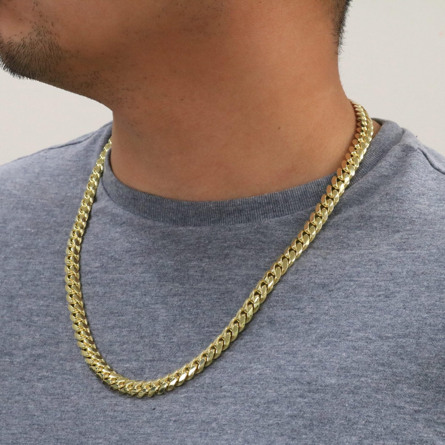 Nuragold 14k Yellow Gold 9mm Solid Miami Cuban Link Chain Necklace, Mens Jewelry Box Clasp 20" 22" 24" 26" 28" 30"