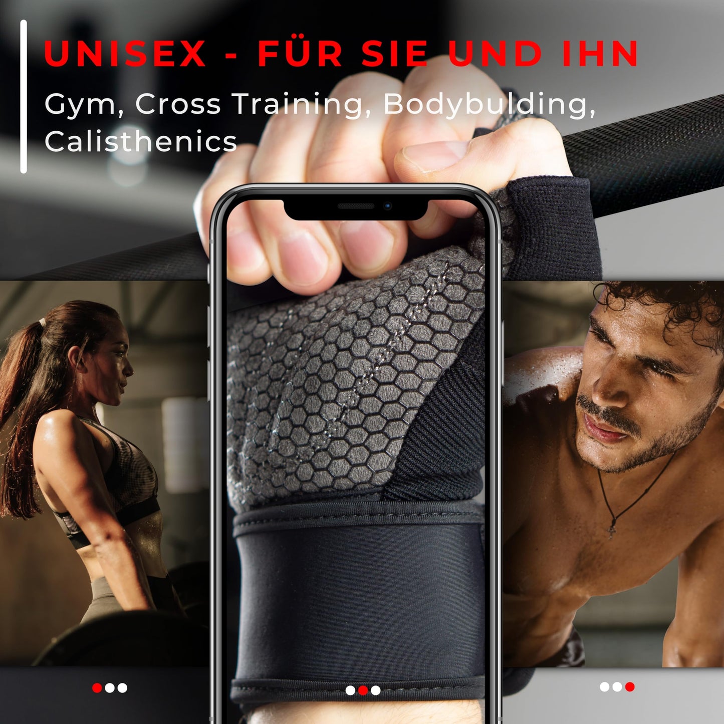 MACCIAVELLI® Fitness Handschuhe Herren Damen - Trainingshandschuhe für Krafttraining, Kraftsport, Bodybuilding - Gym Handschuhe, Fitnesshandschuhe