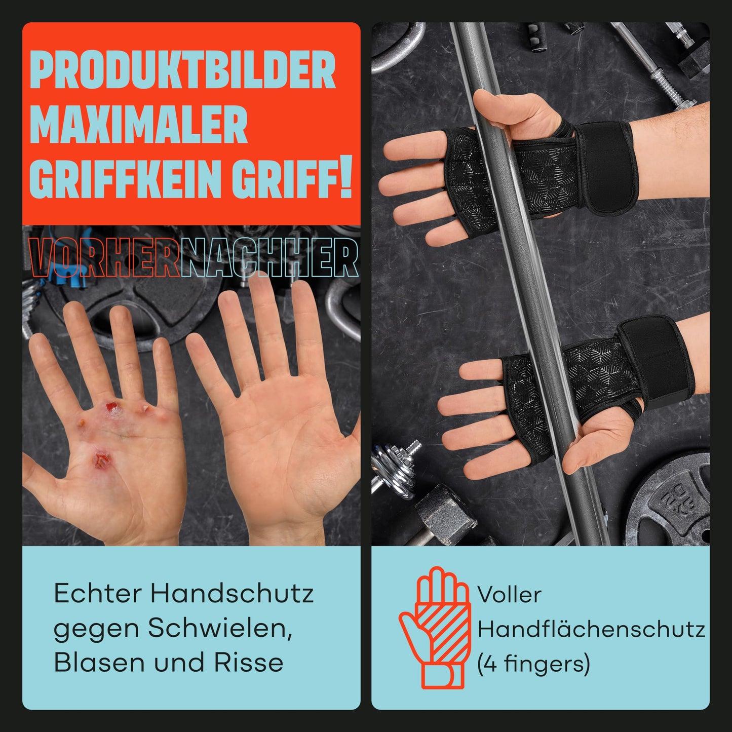 Mava Gewichtheber-Handschuhe mit Handgelenkstütze – Trainingshandschuhe für Training, Klimmzüge, Calisthenics &amp; Fitness – Für Männer &amp; Frauen