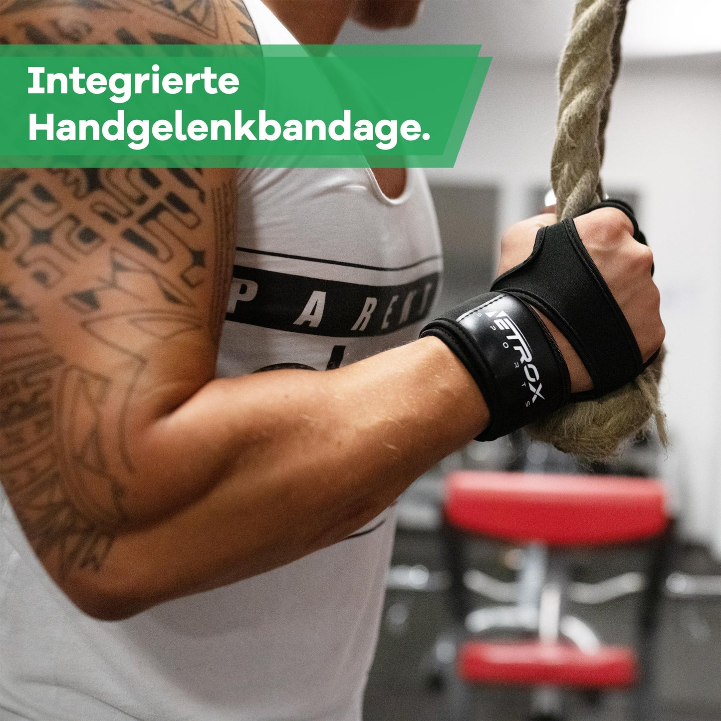 NetroxSports® – Trainingshandschuhe mit Handgelenkstütze für Bodybuilding, Gewichtheben, Krafttraining & Fitness – Fitnesshandschuhe mit Handgelenkschutz für Männer & Frauen (Schwarz | XL)