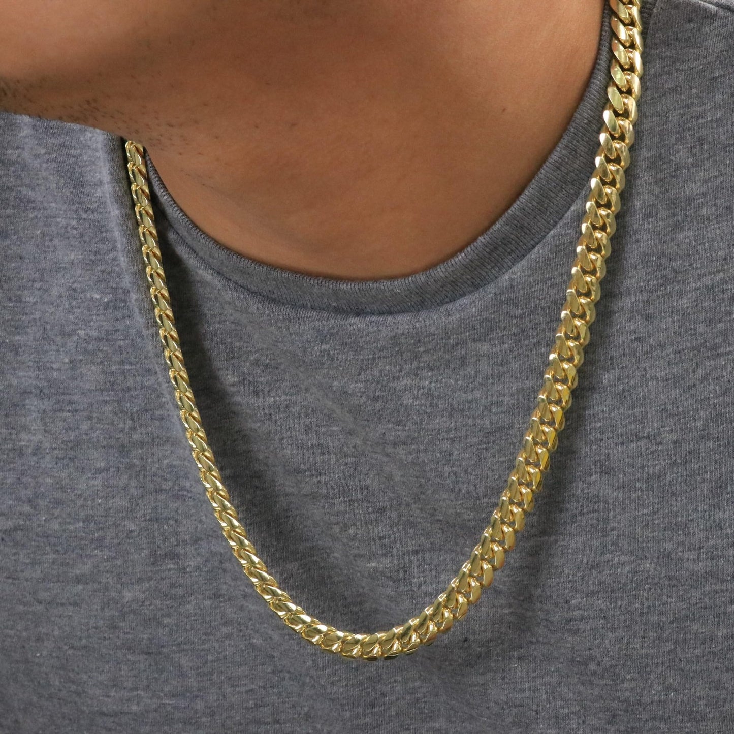 Nuragold 14k Yellow Gold 9mm Solid Miami Cuban Link Chain Necklace, Mens Jewelry Box Clasp 20" 22" 24" 26" 28" 30"