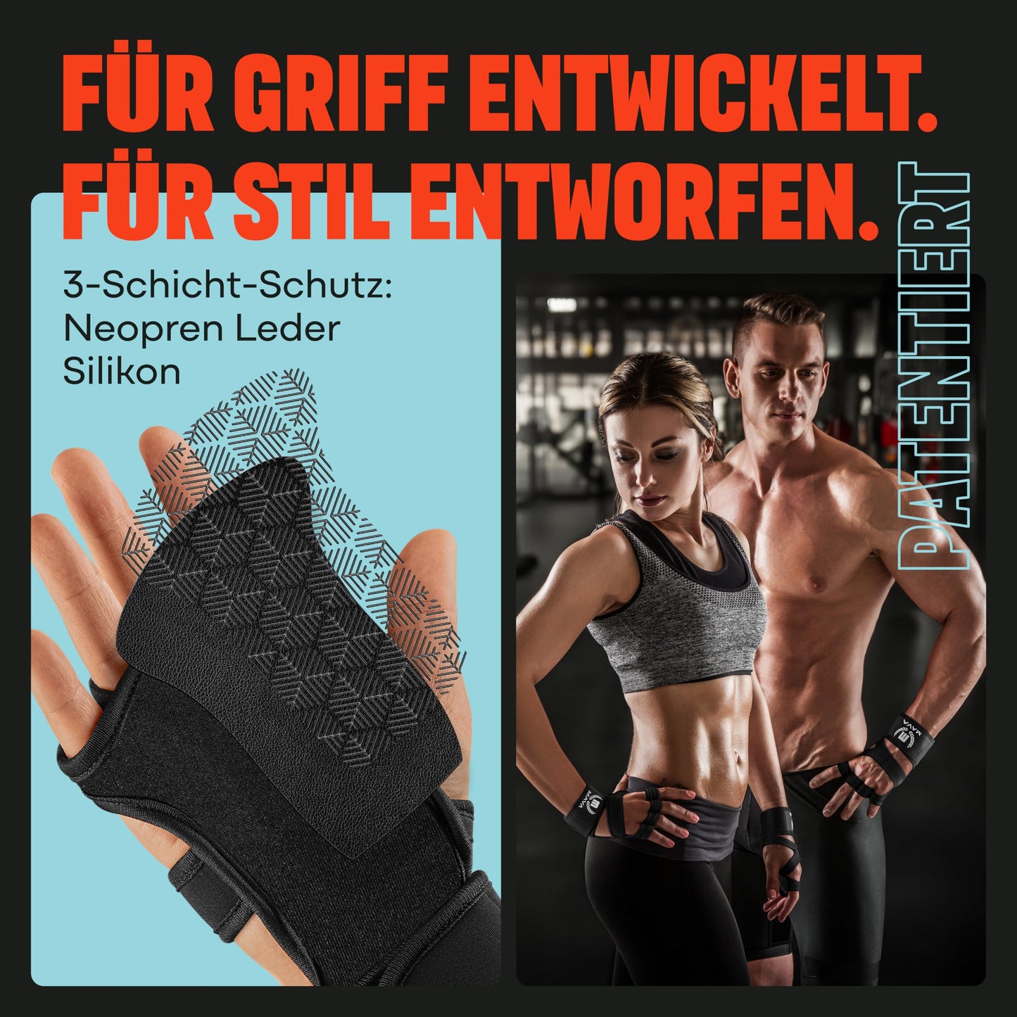 Mava Gewichtheber-Handschuhe mit Handgelenkstütze – Trainingshandschuhe für Training, Klimmzüge, Calisthenics &amp; Fitness – Für Männer &amp; Frauen