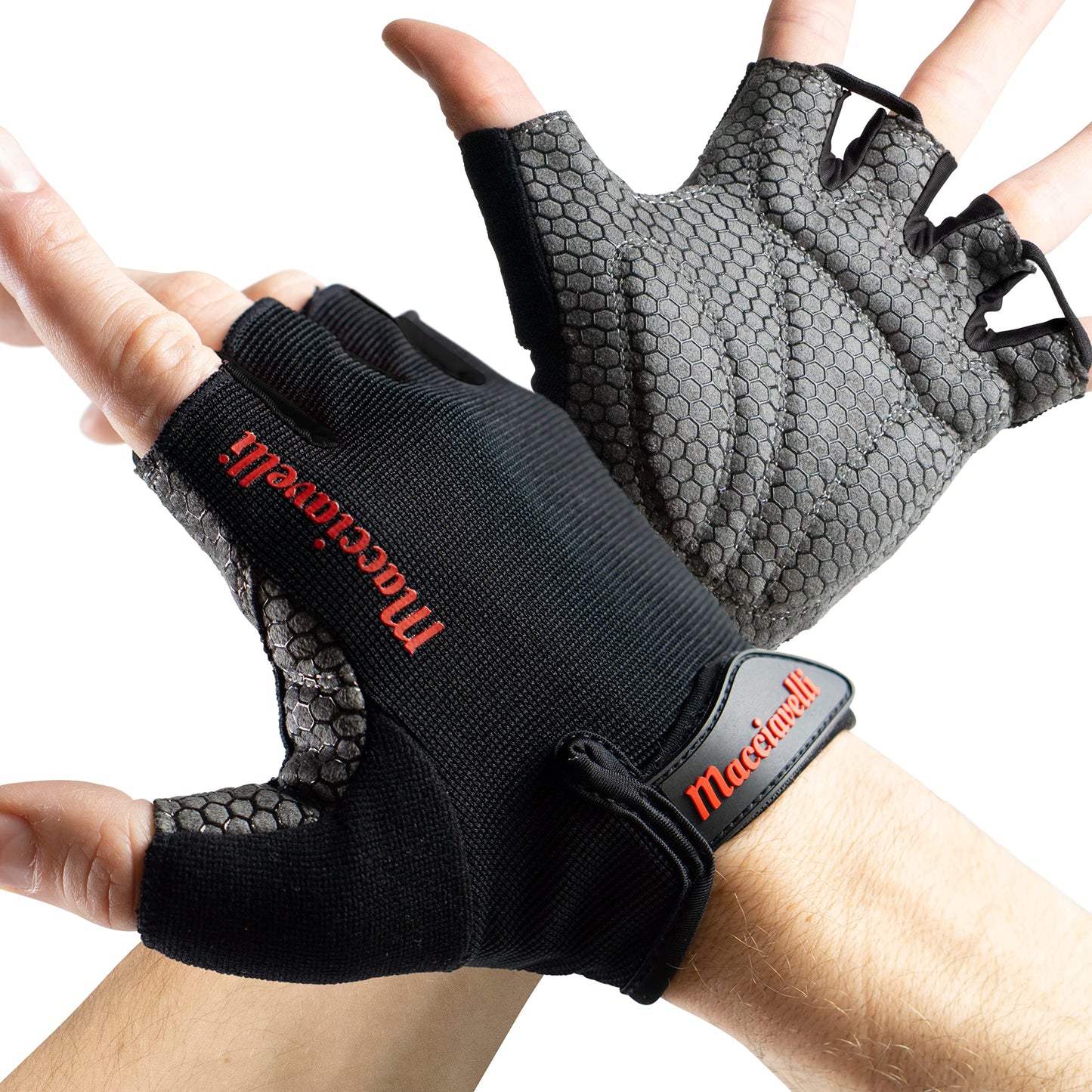 MACCIAVELLI® Fitness Handschuhe Damen Herren - Trainingshandschuhe für Kraftsport, Krafttraining, Bodybuilding - Gym Handschuhe, Fitnesshandschuhe