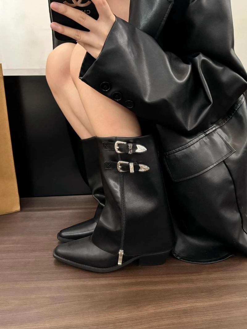 Spitz zulaufende Martin-Stiefel für Damen mit modischer Persönlichkeit