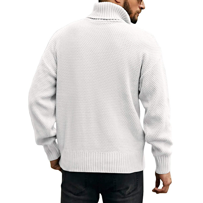 Men's Sweater Solid Color Long Sleeve Knitted Jacket