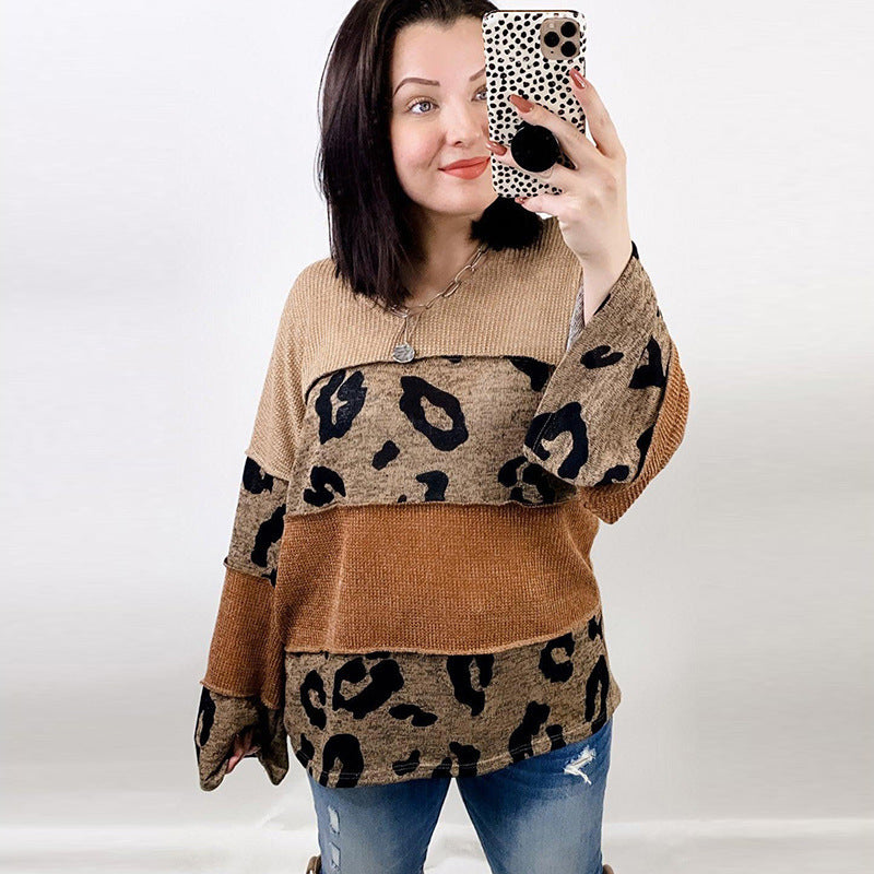 Leopard Print Langarm Pullover Für Frauen Europäischen Und Amerikanischen