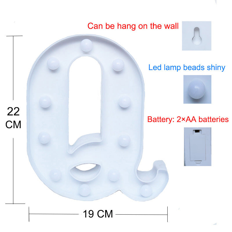26 Buchstaben weiße LED Nachtlicht Festzelt Zeichen Alphabet Lampe