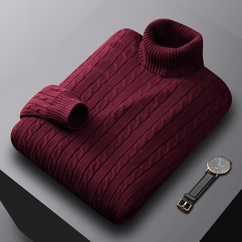 Fleece-lined Thick Complex Lazy Thermal Thread Turtleneck Sweater