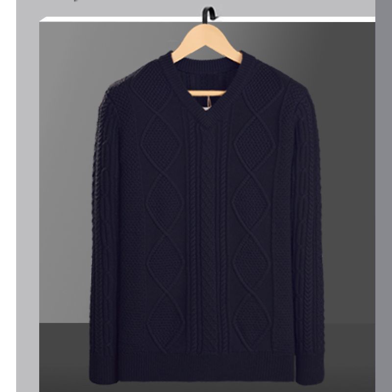 High-end Thickened V-neck Autumn And Winter Thermal Base Sweater