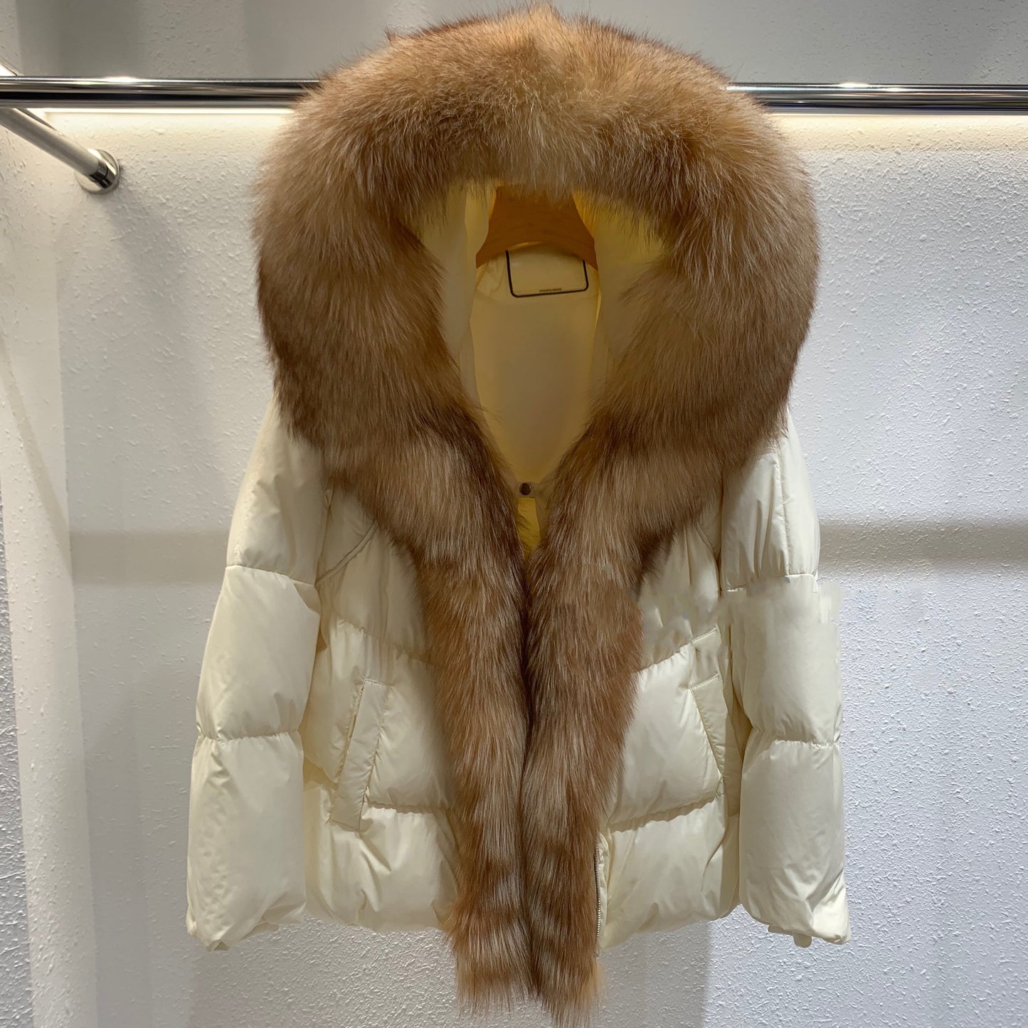 Fox Big Fur Collar Duck Down Down Jacket Female