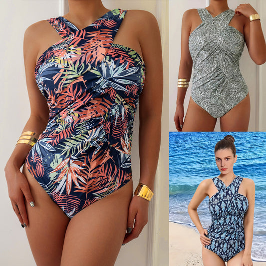 One-piece Women's Printed Spandex Swimsuit