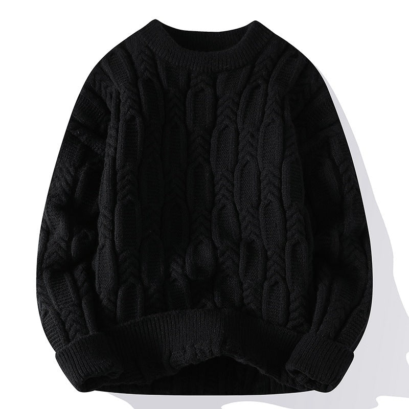 Men's Long-sleeved Round Neck Pullover Thick Needle Sweater