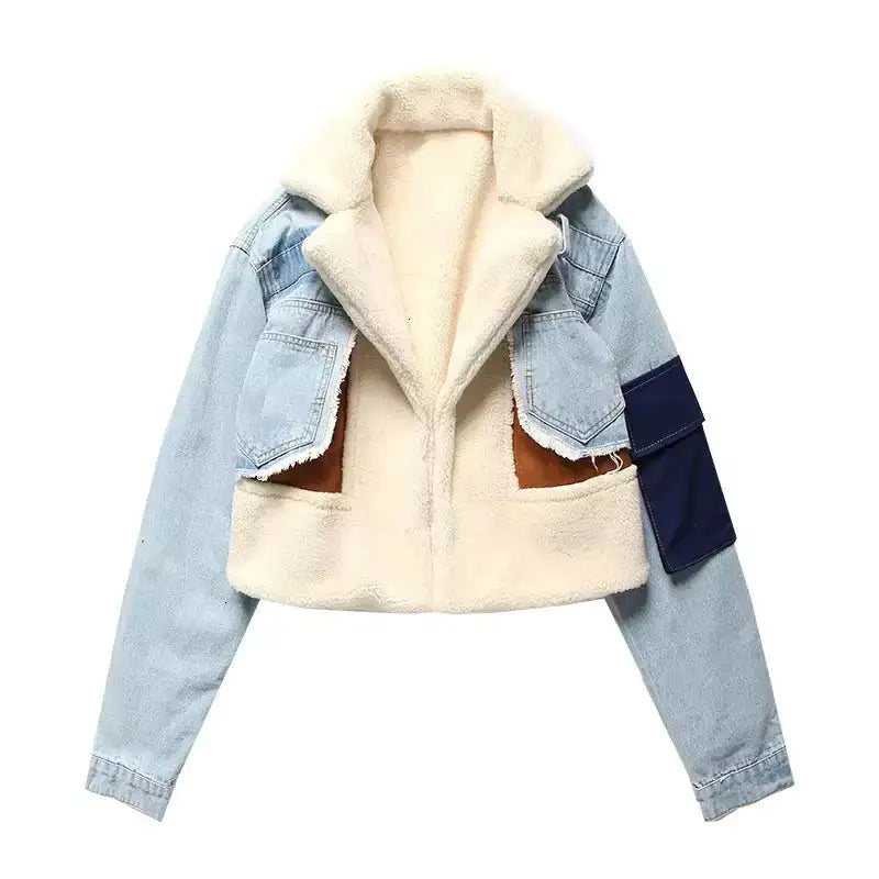 Sherpa-Jacke aus Denim